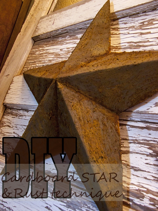 DIY Cardboard Star and rust technique