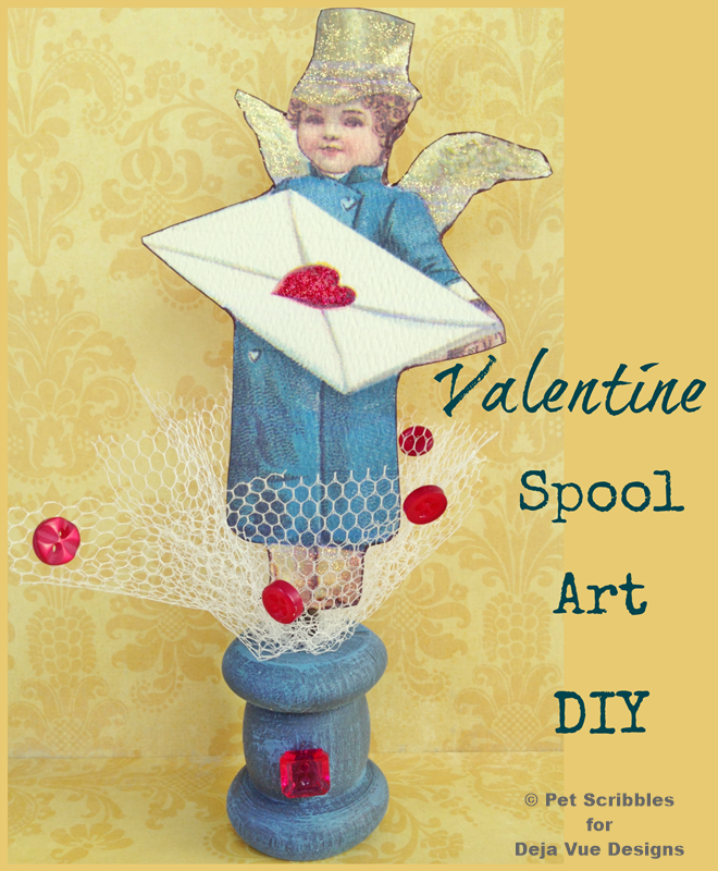 Valentine Spool Art DIY