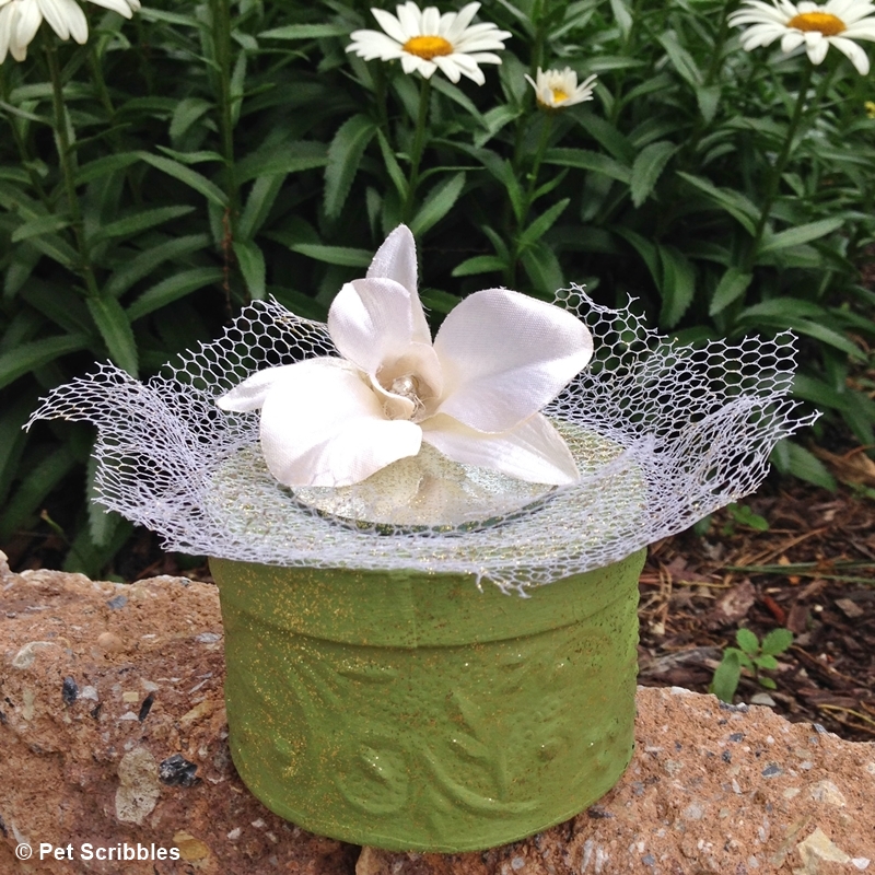 chalky painted paper mache box wedding favors