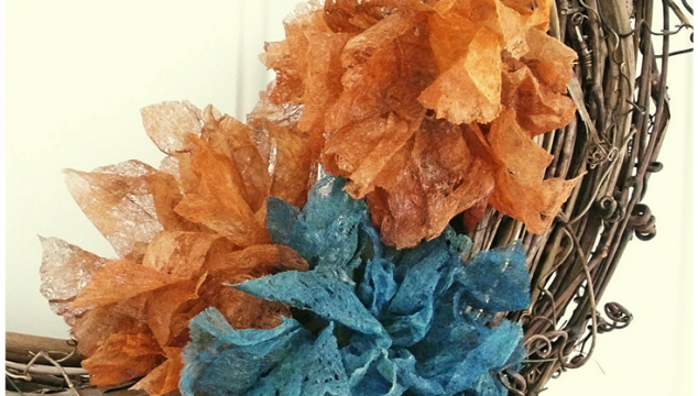 Dryer Sheet Flowers DIY: Shabby Style, by Pet Scribbles